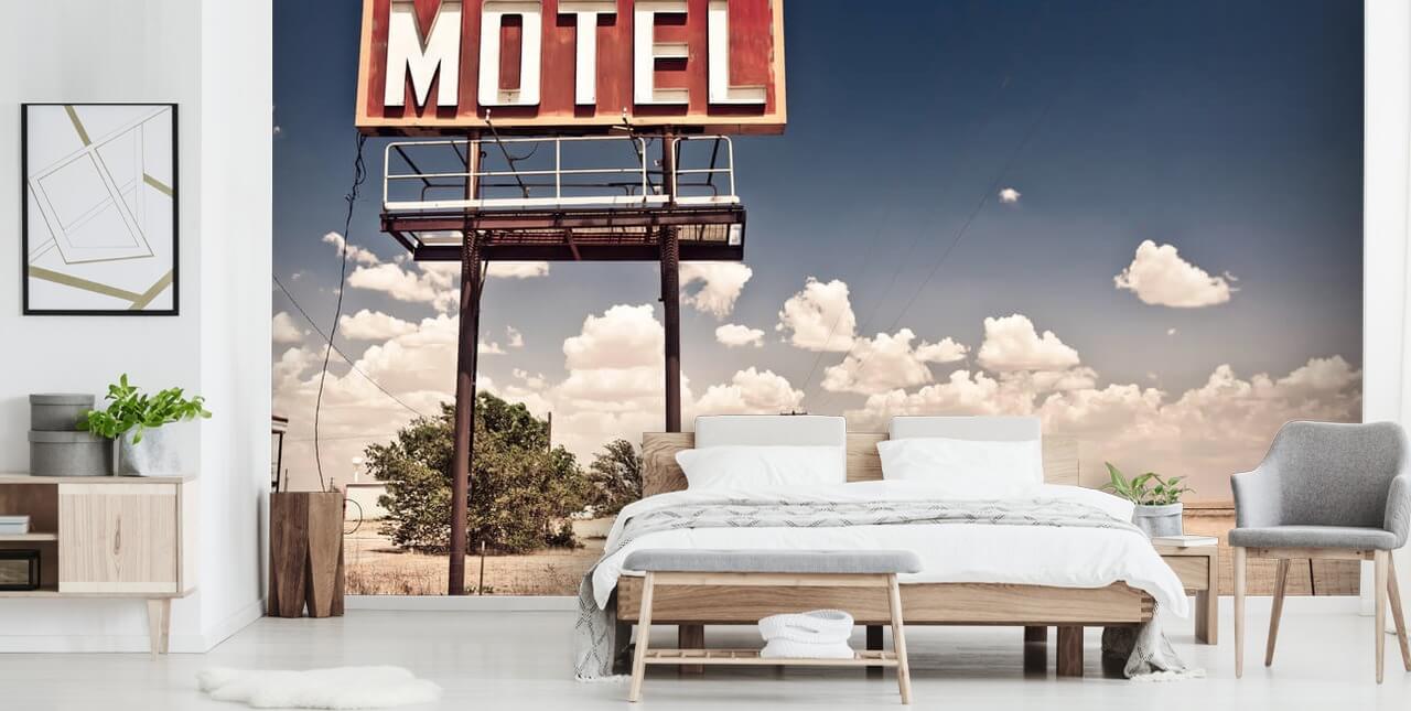 Vintage Route 66 Motel mural