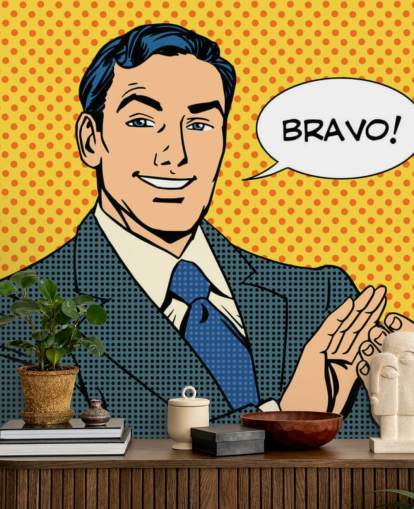 retro forretningsmann klapping hender og sier bravo tapet retro forretningsmann klapping hender og sier bravo tapet