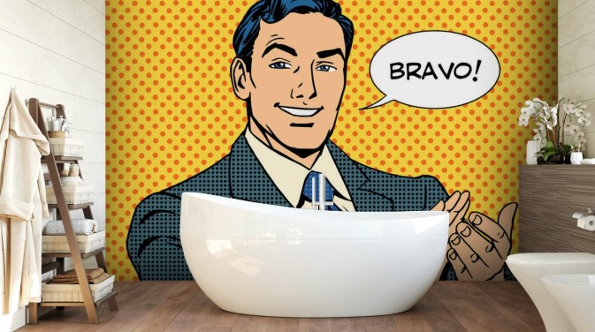 retro business man clapping hands and saying bravo wallpaper