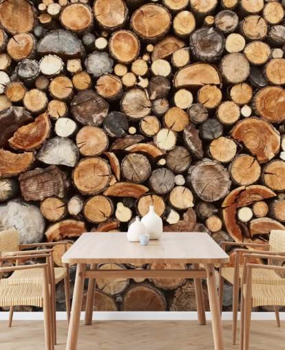 brown log wallpaper mural called Pile of Fire Wood for businesses brown log wallpaper mural called Pile of Fire Wood for businesses