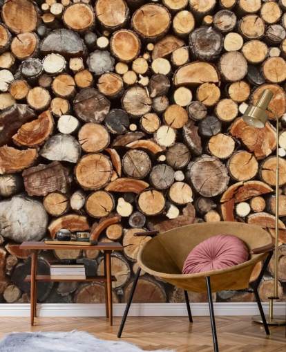 brown log wallpaper mural called Pile of Fire Wood for businesses brown log wallpaper mural called Pile of Fire Wood for businesses