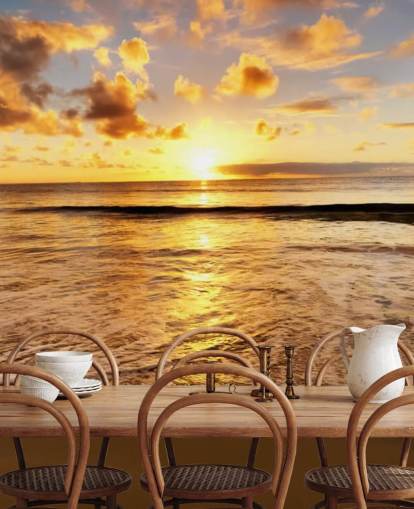 strand tapet vægmaleri kaldet Beach Sunset til kontorer, lounger og soveværelser strand tapet vægmaleri kaldet Beach Sunset til kontorer, lounger og soveværelser