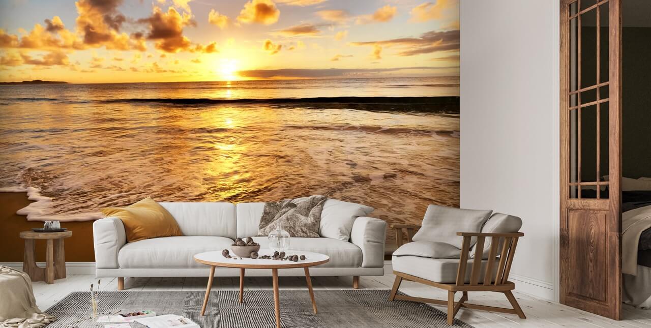 Beautiful sunset beach mural hot Living room sofa oversized mural bedroom underwater