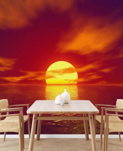 red sunset wallpaper mural called Red Sunset for bathrooms, bedrooms and living rooms red sunset wallpaper mural called Red Sunset for bathrooms, bedrooms and living rooms