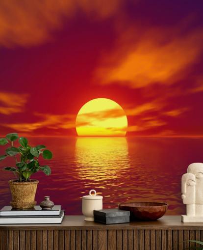 red sunset wallpaper mural called Red Sunset for bathrooms, bedrooms and living rooms red sunset wallpaper mural called Red Sunset for bathrooms, bedrooms and living rooms