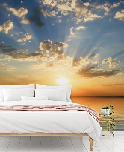 Blue and Orange Sea View Sunset Wallpaper Blue and Orange Sea View Sunset Wallpaper