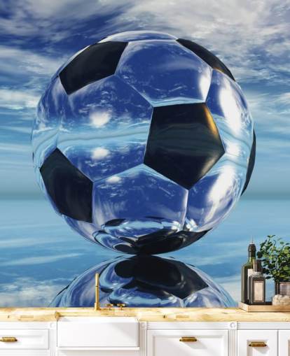 blue kids football wallpaper mural called Aqua Football for kids bedrooms and playrooms blue kids football wallpaper mural called Aqua Football for kids bedrooms and playrooms