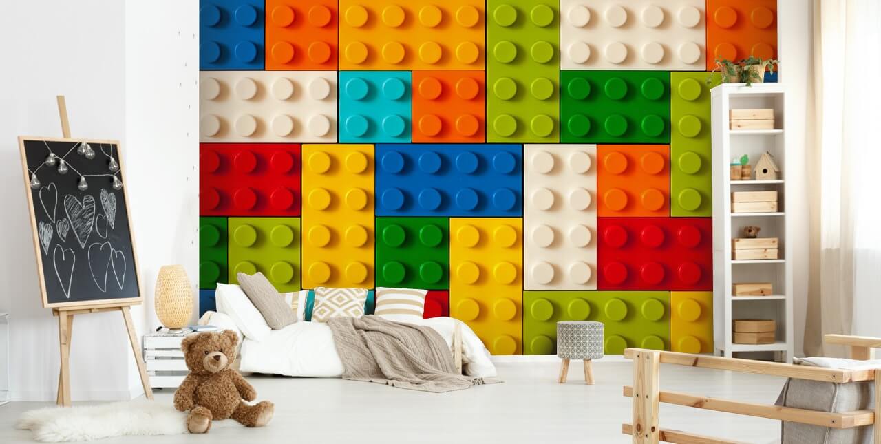 Buntes Spielzeug Bricks Tapete
