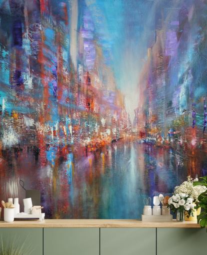 colourful abstract art of a city wallpaper colourful abstract art of a city wallpaper