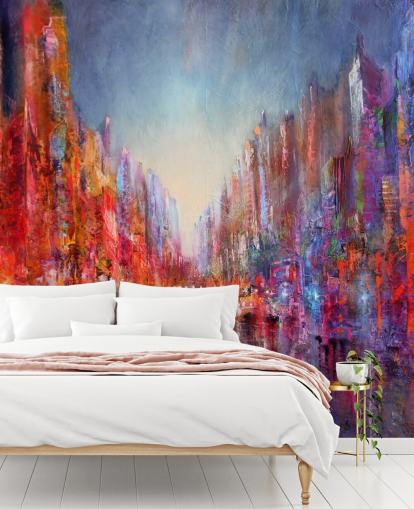 colourful abstract of city wallpaper colourful abstract of city wallpaper