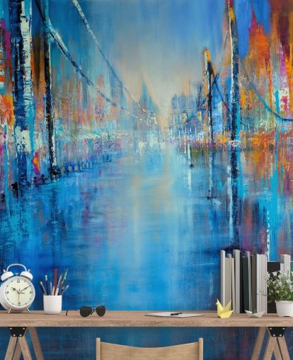 blue and orange abstract art of road wallpaper blue and orange abstract art of road wallpaper