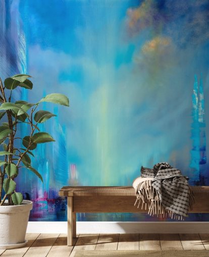 papel de parede abstrato da cidade azul papel de parede abstrato da cidade azul