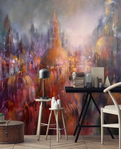 abstract colourful painting of cathedrals wallpaper abstract colourful painting of cathedrals wallpaper