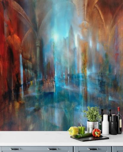 abstract art of city and abbey pillars wallpaper abstract art of city and abbey pillars wallpaper