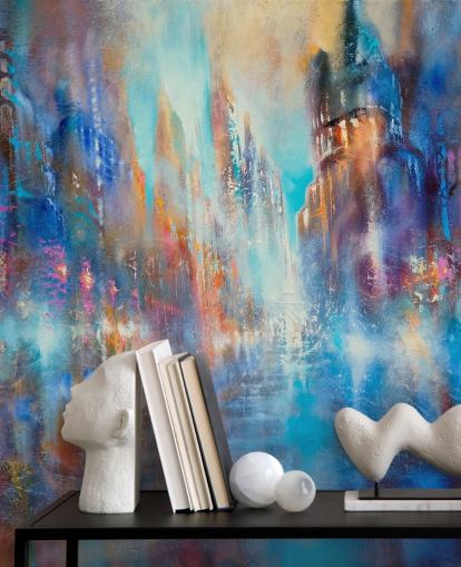 abstract colourful city street wall mural abstract colourful city street wall mural