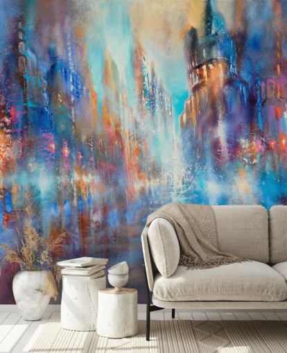 abstract colourful city street wall mural abstract colourful city street wall mural
