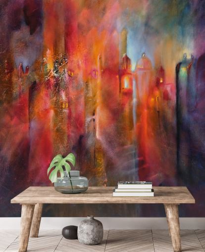 pink, red and purple misty town wallpaper pink, red and purple misty town wallpaper