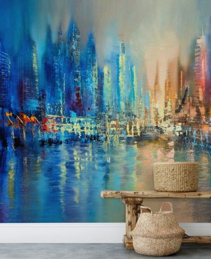 bunte abstrakte Stadttapete bunte abstrakte Stadttapete