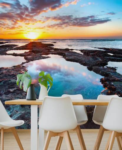 Papel de Parede Rocky Beach Sunset Papel de Parede Rocky Beach Sunset