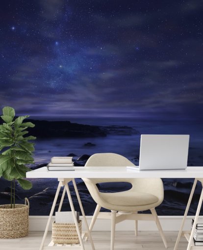 Mural de parede de céu noturno azul estrelado Mural de parede de céu noturno azul estrelado