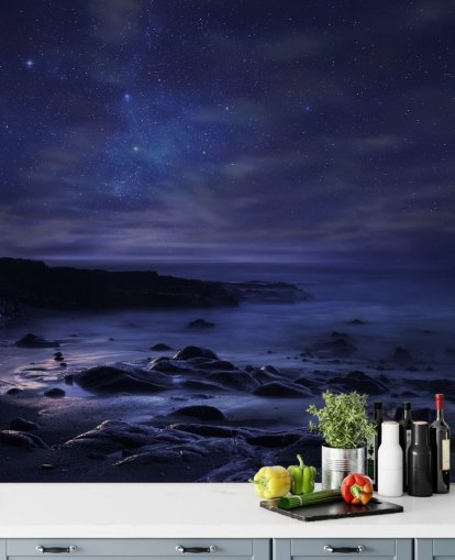 Starry Blue Night Sky Wall Mural Starry Blue Night Sky Wall Mural