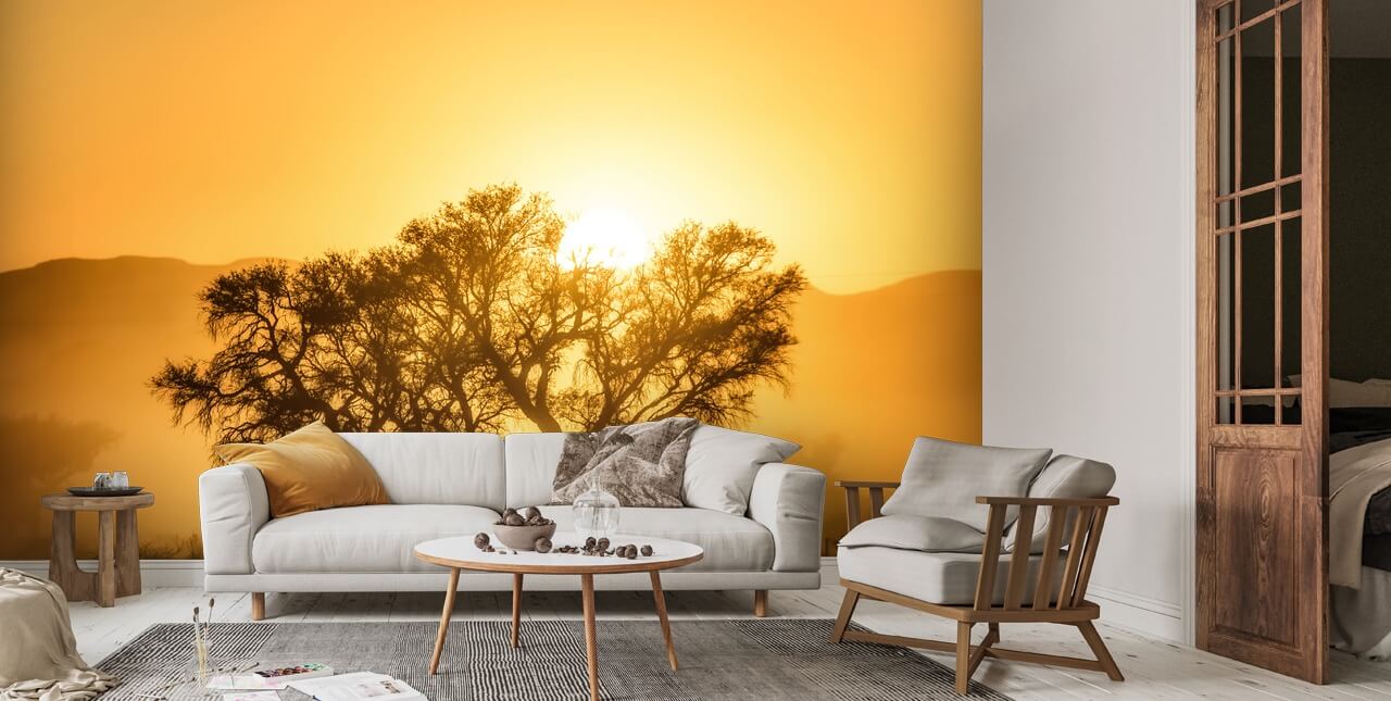 Golden Sunrise Wall Mural | Wallsauce UK