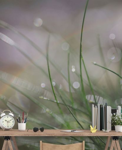 Photographed Butterfly Landing on Grass Mural Photographed Butterfly Landing on Grass Mural