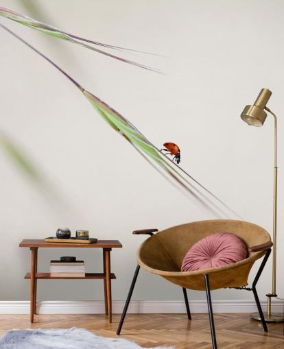 Ladybird på Leaf Wall Bakgrunn Ladybird på Leaf Wall Bakgrunn