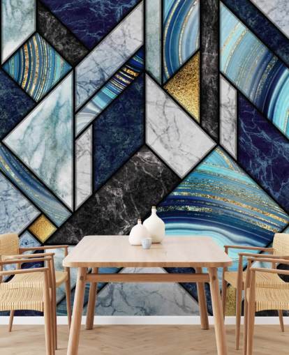 papier peint en marbre bleu art déco papier peint en marbre bleu art déco