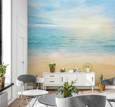 blå tilpasset strand tapet kalt Sea and Sand Tranquility for bad 