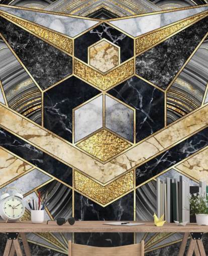 gray and black marble with gold art deco design wallpaper gray and black marble with gold art deco design wallpaper