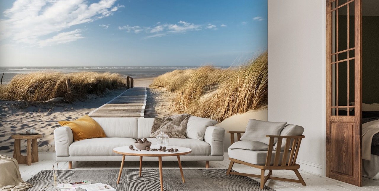 Windswept Beach Boardwalk Wallpaper | Wallsauce UK