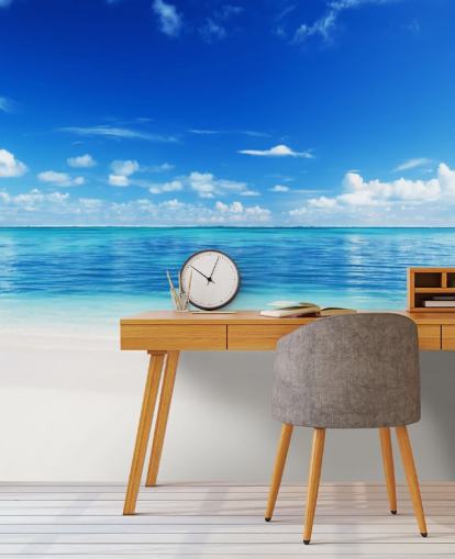 blå och guld anpassningsbar strand tapet kallad Sea and Sand för kontor eller sovrum blå och guld anpassningsbar strand tapet kallad Sea and Sand för kontor eller sovrum