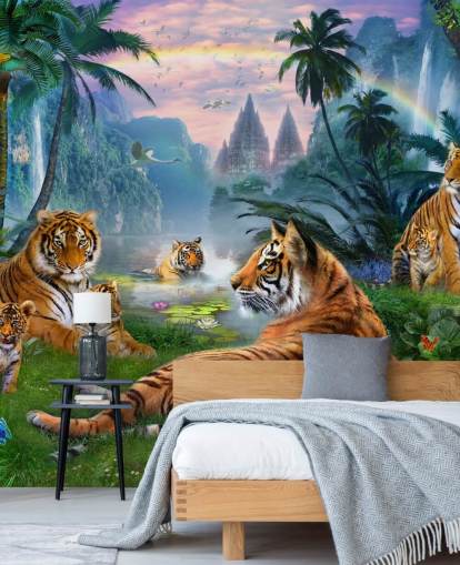 fond d'écran tigres paresseux dans une jungle fond d'écran tigres paresseux dans une jungle