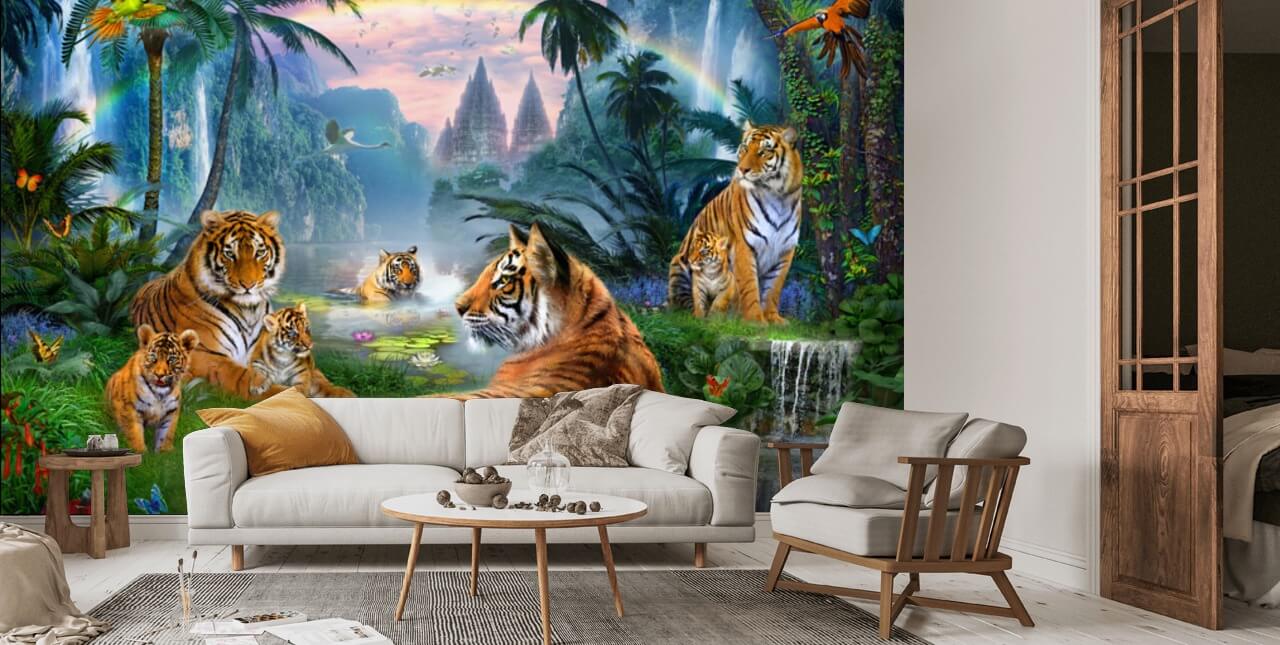 Temple Lake Tigers Wallpaper | Wallsauce US