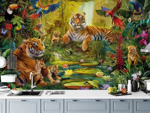 Tiger Family in the Jungle Tiger Wallpaper