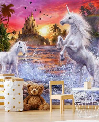 Unicorn Waterfall Sunset Unicorn Mural Unicorn Waterfall Sunset Unicorn Mural