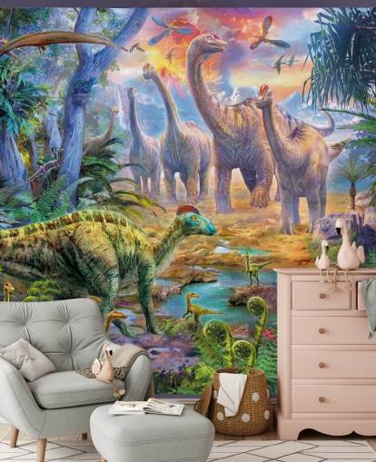 dinosaurs walking away from volcano wallpaper dinosaurs walking away from volcano wallpaper