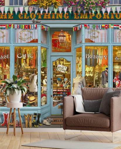 papier peint façade de magasin de vêtements vintage papier peint façade de magasin de vêtements vintage