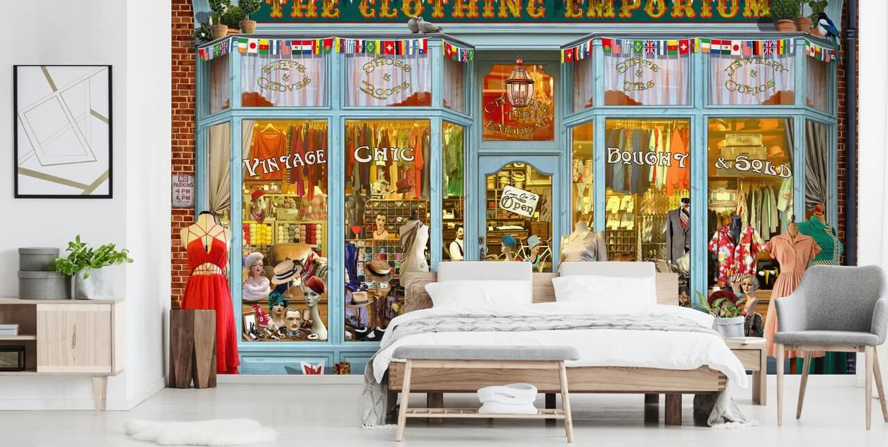 papier peint façade de magasin de vêtements vintage papier peint façade de magasin de vêtements vintage
