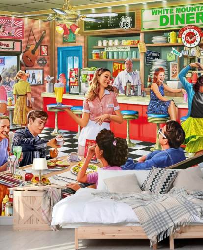 amerikansk stil 1950-tallet diner tapet amerikansk stil 1950-tallet diner tapet
