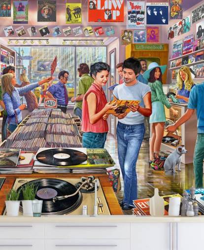 vintage musikk butikk tapet vintage musikk butikk tapet