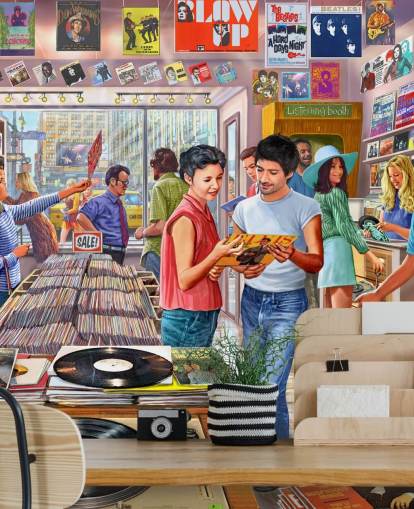 vintage musik butik tapet vintage musik butik tapet