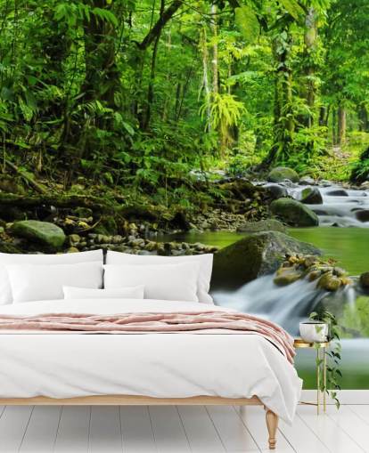 mural de papel de parede green stream chamado Beautiful Mountain Stream at Wallsauce para quartos, banheiros e escritórios mural de papel de parede green stream chamado Beautiful Mountain Stream at Wallsauce para quartos, banheiros e escritórios