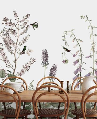 papel pintado de colibríes y flores papel pintado de colibríes y flores