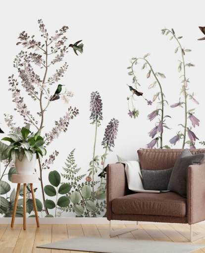 små kolibrier og blomster tapet små kolibrier og blomster tapet