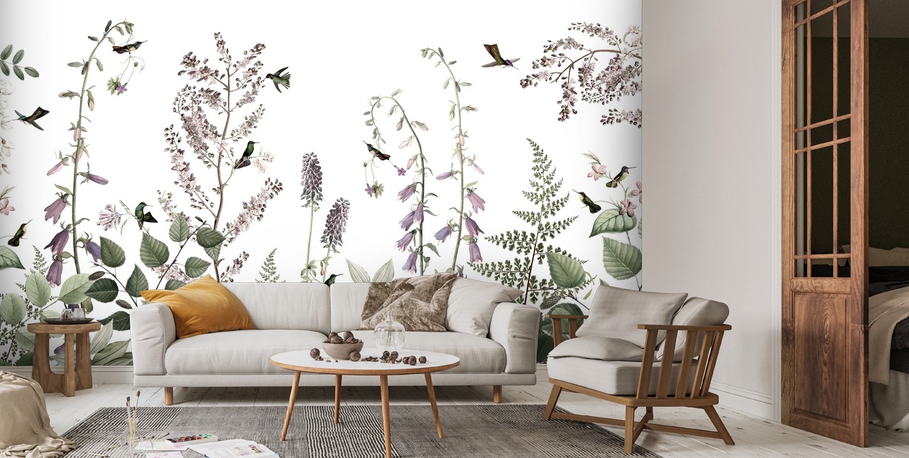 Hummingbirds Hedge 2 Wallpaper | Wallsauce CA