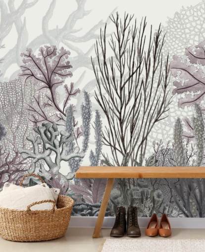 pastel paars en blauw koraalrif behang pastel paars en blauw koraalrif behang