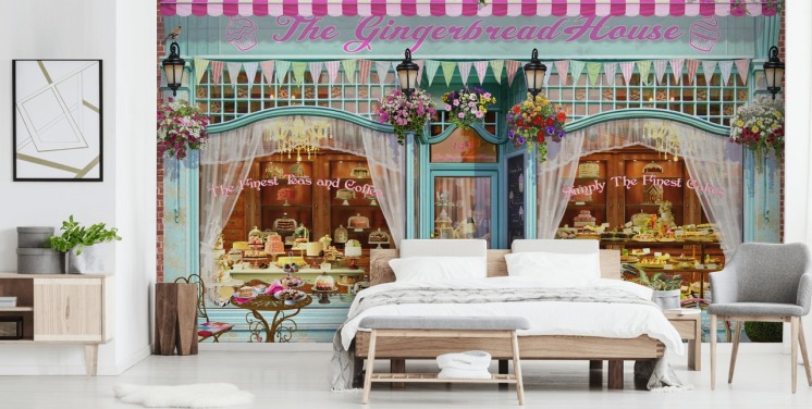 bageri butik front facade tapet