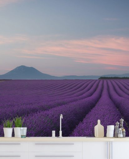 lilla tilpassbar lavendel tapet veggmaleri kalt Rows of Lavender lilla tilpassbar lavendel tapet veggmaleri kalt Rows of Lavender